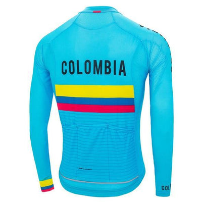 Colombia Long Sleeve Cycling Jersey Montella Cycling Men Long Sleeve