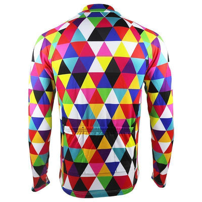 Colorful Triangles Long Sleeve Cycling Jersey Montella Cycling Men Long Sleeve