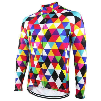 Colorful Triangles Long Sleeve Cycling Jersey Montella Cycling Men Long Sleeve
