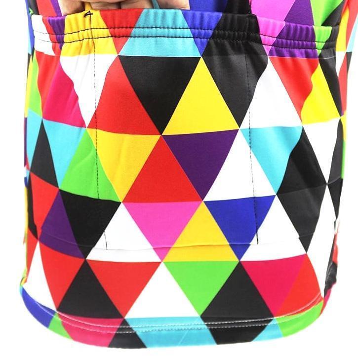 Colorful Triangles Long Sleeve Cycling Jersey Montella Cycling Men Long Sleeve