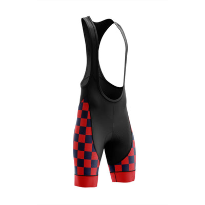 Montella Cycling Bibs Men's Red Squares Squares Cycling Bib Shorts