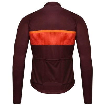 Montella Cycling Burgundy Men's Winter Fleece Cycling Jersey