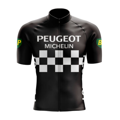 Montella Cycling cycling jersey Men's Black Peugeot Retro Cycling Jersey