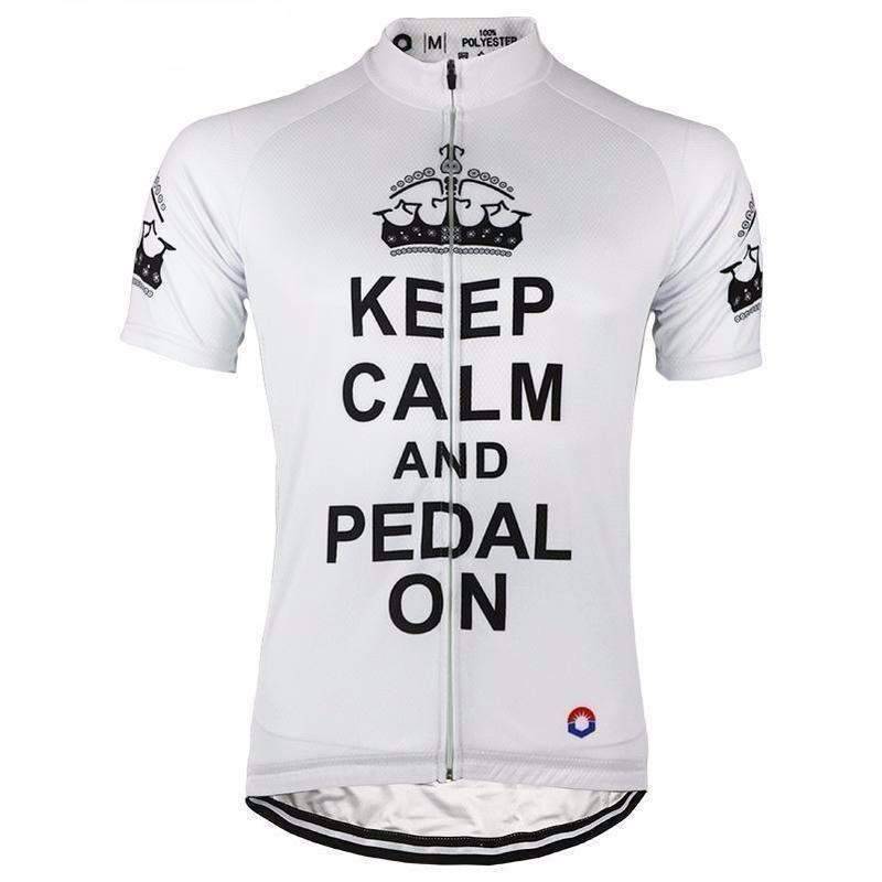 Montella Cycling Cycling Jersey White / XS Men's Keep Calm and Pedal On Cycling Jersey