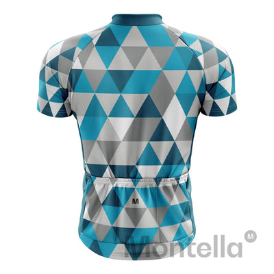 Montella Cycling Cycling Kit Men's Blue Triangles Cycling Jersey or Bibs