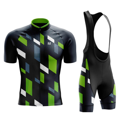 Montella Cycling Cycling Kit Men's Green Geo Cycling Jersey or Bibs