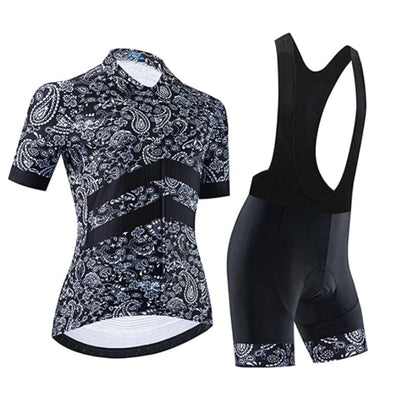 Montella Cycling Cycling Kit Women's Black Bandana Pattern Cycling Jersey or Bibs