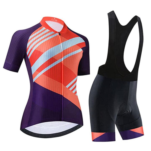 Montella Cycling Cycling Kit Women's Orange Pattern Cycling Jersey or Bibs