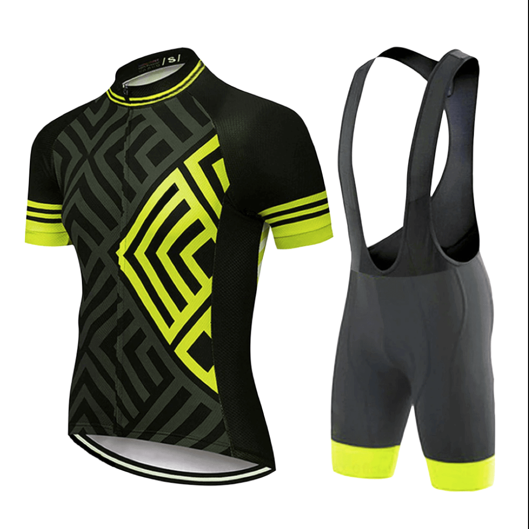 Montella Cycling Cycling Kit XS / Yellow / Jersey and Bibs Men's Hi Viz Unique Cycling Jersey or Bibs