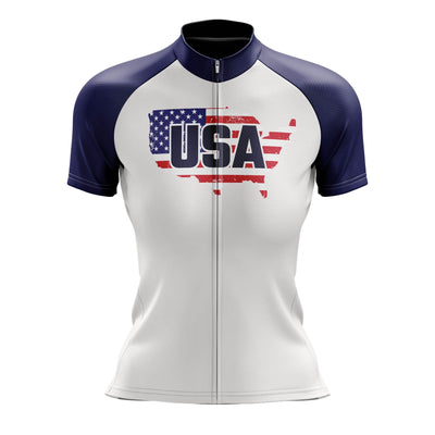 Montella Cycling Cycling Kit XXS / Jersey Only Women's USA White Cycling Jersey or Shorts