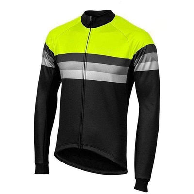 Montella Cycling Long Sleeve Men's Striped Long Sleeve Cycling Jersey