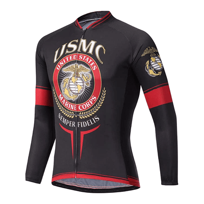 Montella Cycling Long Sleeve Men's US Marine Long Sleeve Cycling Jersey