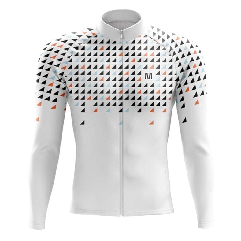 Montella Cycling Long Sleeve Men's White Long Sleeve Cycling Jersey