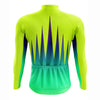 Montella Cycling Long Sleeve Neon Yellow Spikes Men's Long Sleeve Cycling Jersey