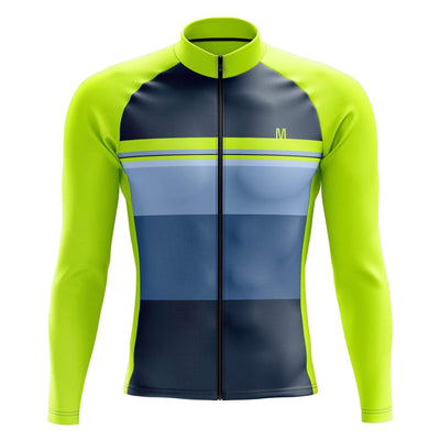 Montella Cycling Long Sleeve Striped Men's Long Sleeve Cycling Jersey