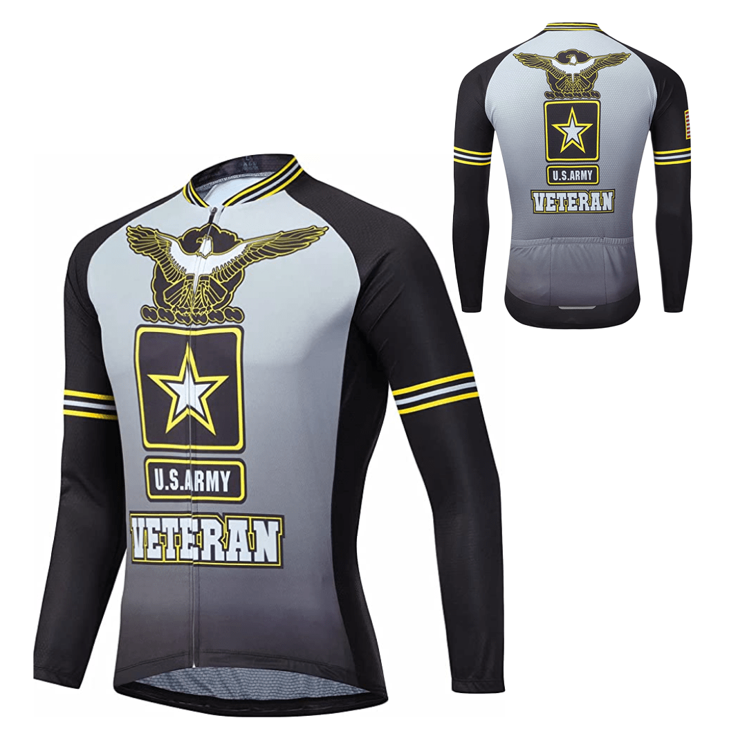 Montella Cycling Long Sleeve US Army Veteran Long Sleeve Cycling Jersey