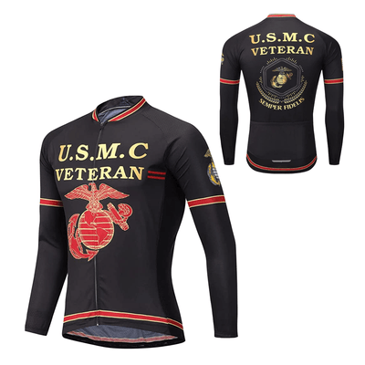 Montella Cycling Long Sleeve USMC Veteran Long Sleeve Cycling Jersey