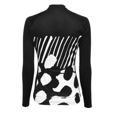 Montella Cycling Long Sleeve Women's Black & White Long Sleeve Cycling Jersey