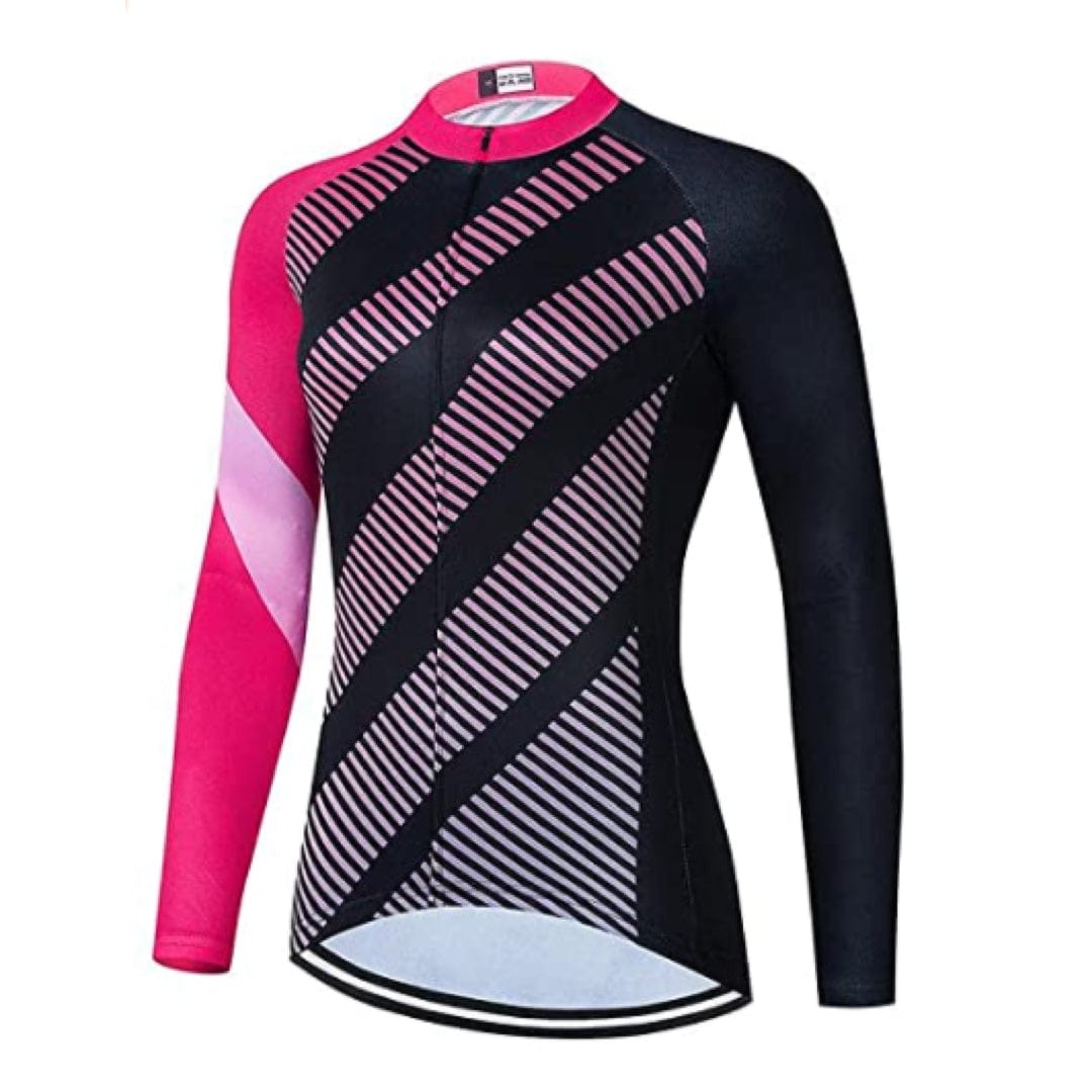 Montella Cycling Long Sleeve Women's Pink Black Long Sleeve Jersey