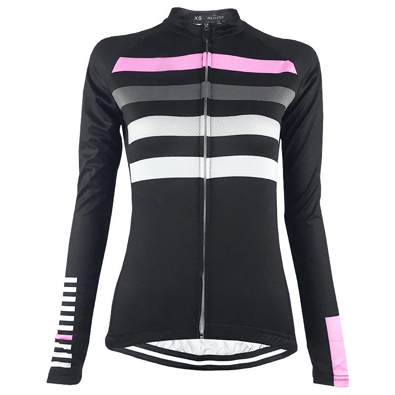 Montella Cycling Long Sleeve XS / No Fleece Women's Black Classy Long Sleeve Cycling Jersey