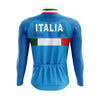 Montella Cycling Men Long Sleeve Italia Blue Long Sleeve Cycling Jersey