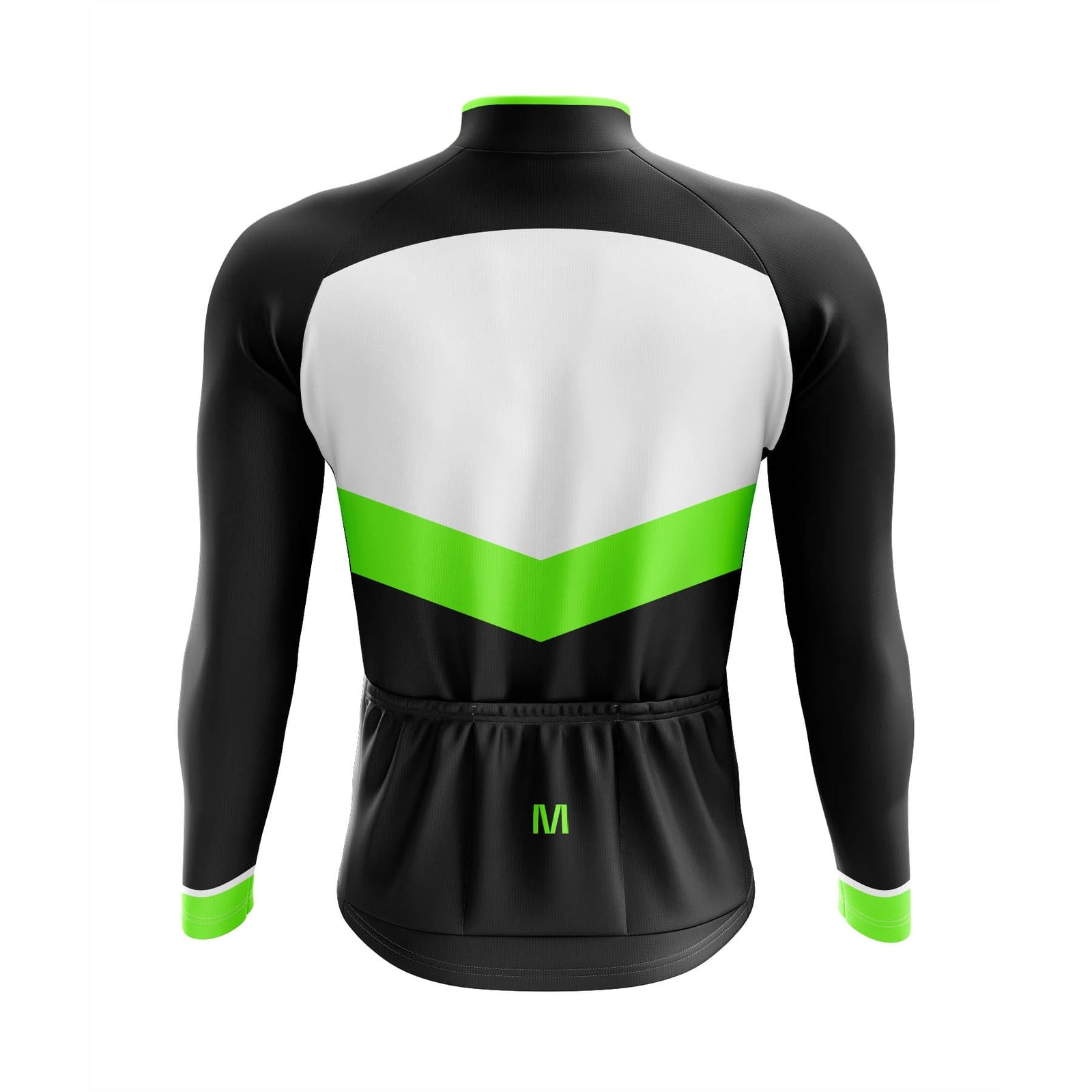 Montella Cycling Men Long Sleeve Men's Black Angle Sleeve Cycling Jersey