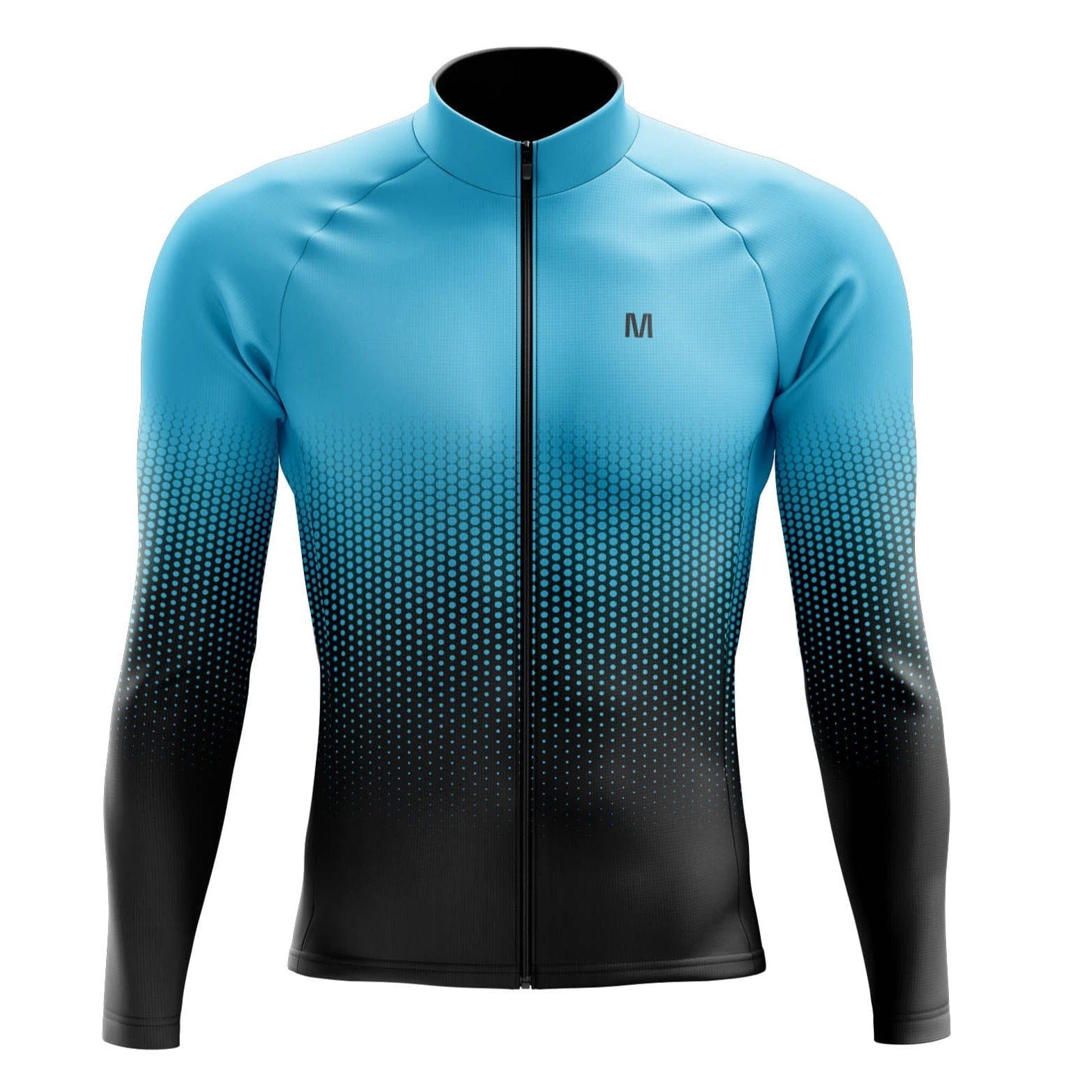 Montella Cycling Men Long Sleeve Men's Blue Gradient Long Sleeve Cycling Jersey