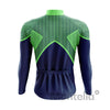 Montella Cycling Men Long Sleeve Men's Blue Green Long Sleeve Cycling Jersey