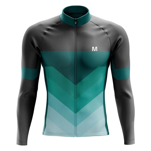 Montella Cycling Men Long Sleeve Men's Green Arrows Long Sleeve Cycling Jersey