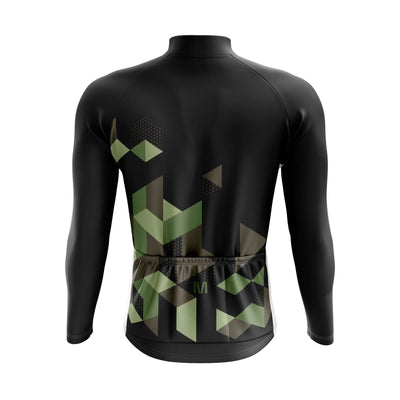 Montella Cycling Men's Black Geo Long Sleeve Cycling Jersey