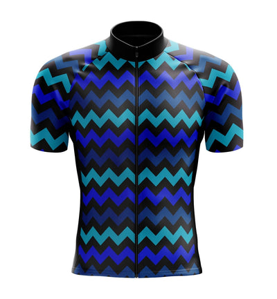 Montella Cycling Men's Blue Zig Zag Cycling Jersey