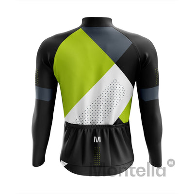 Montella Cycling Men's Green Long Sleeve Cycling Jersey