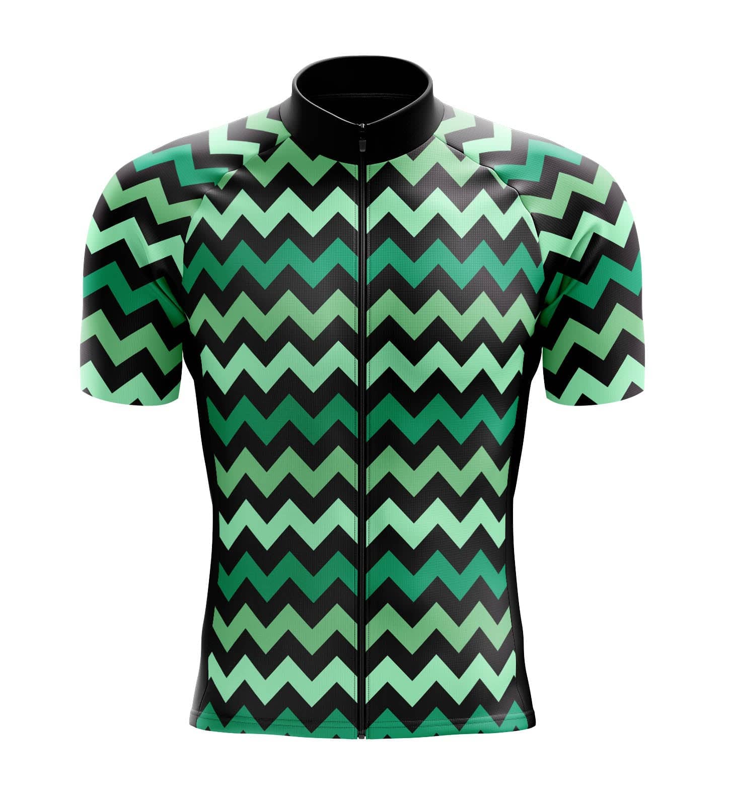 Montella Cycling Men's Green Zig Zag Cycling Jersey