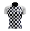 Montella Cycling Men SS Jersey Men's White Blue Squares Cycling Jersey