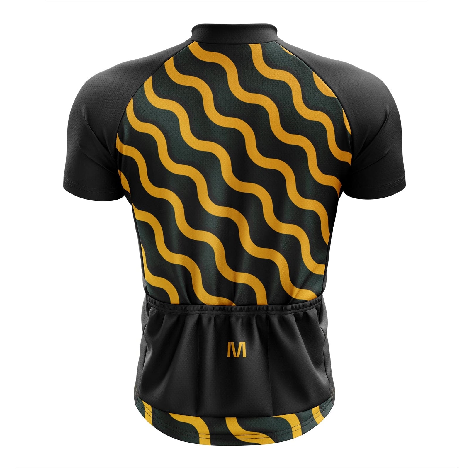 Montella Cycling Men SS Jersey Men's Yellow Waves Cycling Jersey