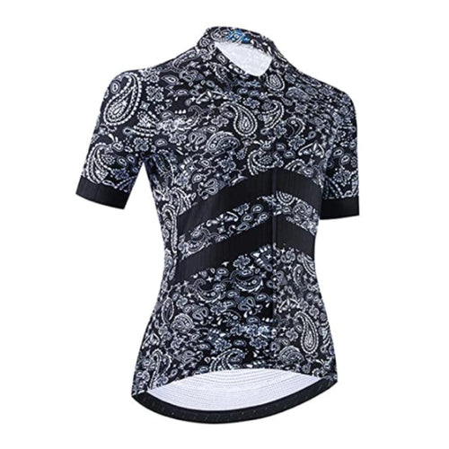 Montella Cycling Women's Black Bandana Pattern Cycling Jersey