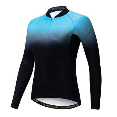 Montella Cycling Women's Blue Gradient Long Sleeve Cycling Jersey