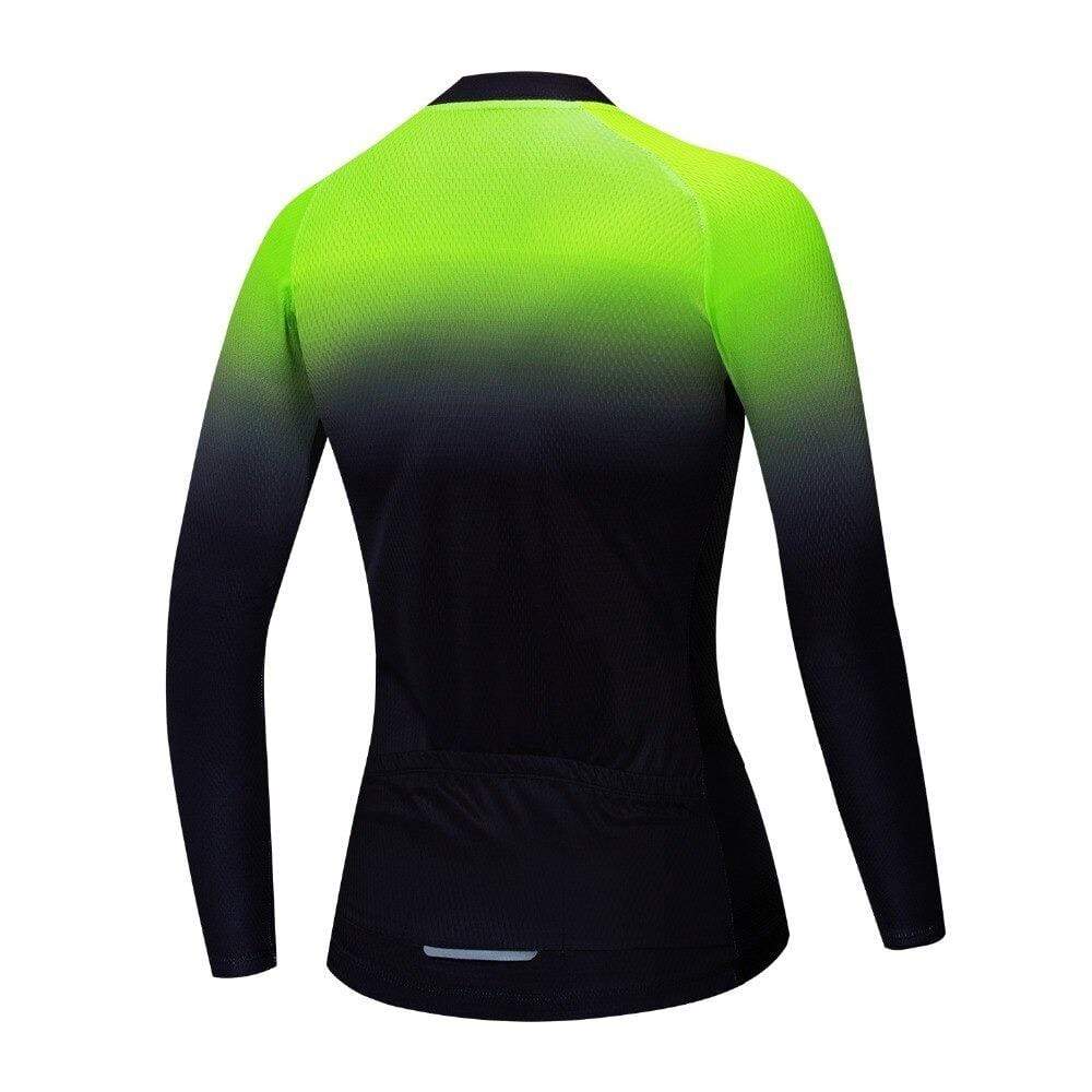 Montella Cycling Women's Green Gradient Long Sleeve Cycling Jersey