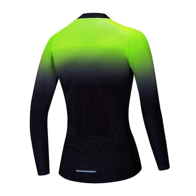 Montella Cycling Women's Green Gradient Long Sleeve Cycling Jersey