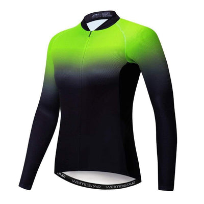 Montella Cycling Women's Green Gradient Long Sleeve Cycling Jersey