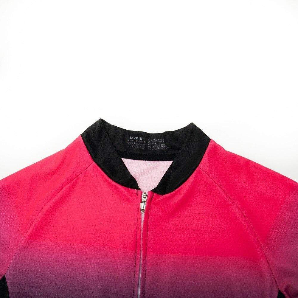 Montella Cycling Women's Pink Gradient Long Sleeve Cycling Jersey