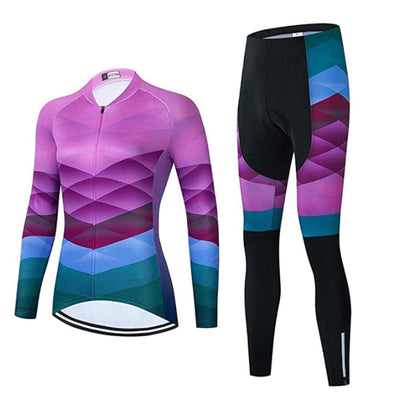 Montella Cycling Women's Pink Gradient Long Sleeve Cycling Jersey or Pants