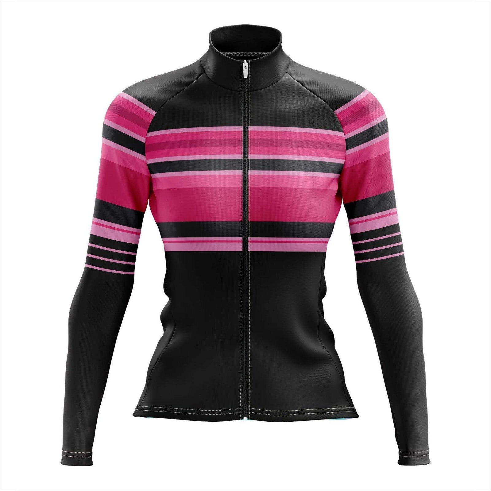 Montella Cycling Women's Pink Striped Long Sleeve Cycling Jersey