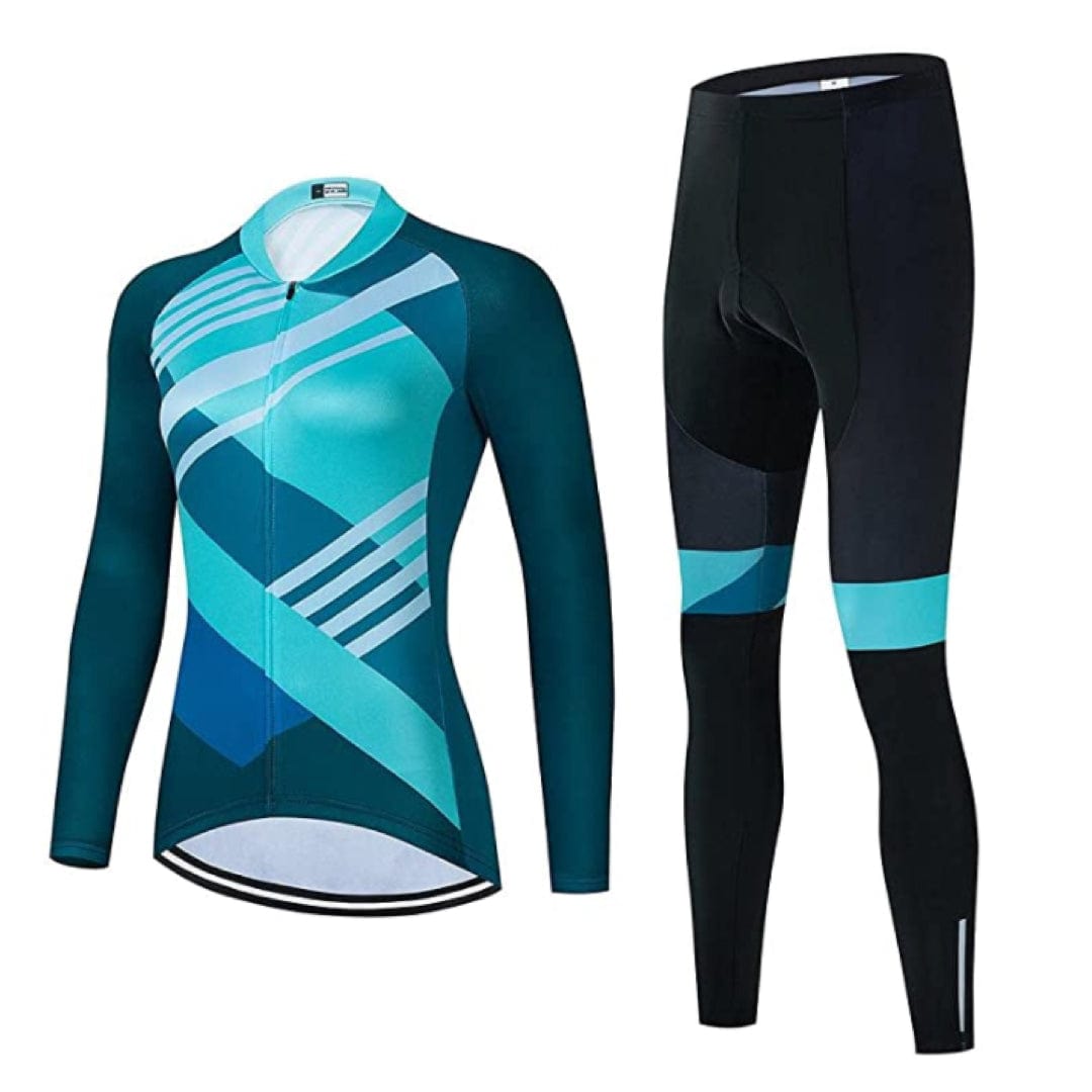 Montella Cycling Women's Turquoise Long Sleeve Cycling Jersey or Pants