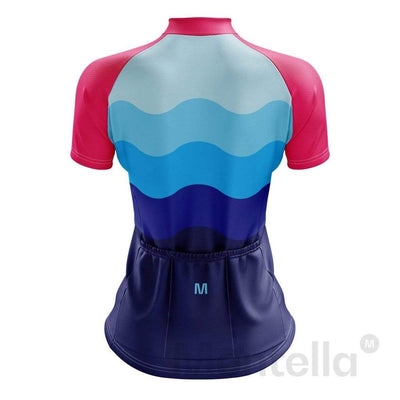 Montella Cycling Women's Wavy Purple Cycling Jersey