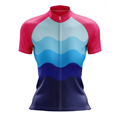 Montella Cycling Women's Wavy Purple Cycling Jersey