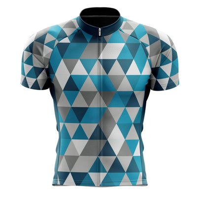 top-cycling-wear Men's Blue Triangles Cycling Jersey