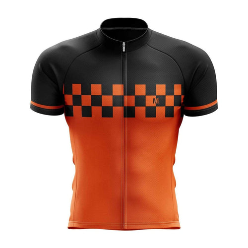 top-cycling-wear Men's Orange Speed Cycling Jersey and Bib Shorts