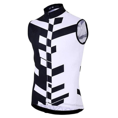 top-cycling-wear Men's Sleeveless Black White Cycling Jersey