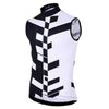 top-cycling-wear Men's Sleeveless Black White Cycling Jersey